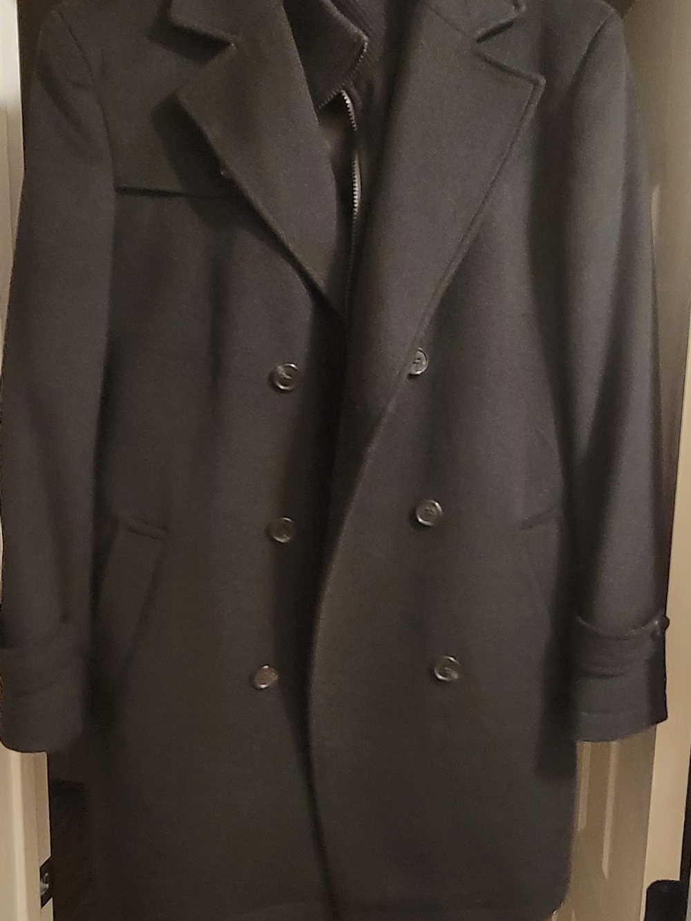 Ralph Lauren Men's Double-Breasted Pea Coat in Black